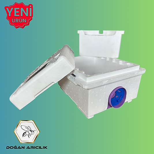 Tekli - Strafor Ana Arı Kutusu -  KÖŞELİ - Çıtasız (DGN-111)