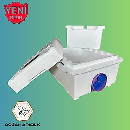 Tekli - Strafor Ana Arı Kutusu -  KÖŞELİ - Çıtasız (DGN-111)